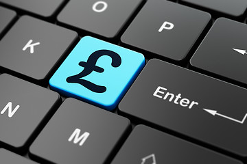 Image showing Currency concept: Pound on computer keyboard background