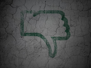 Image showing Social media concept: Unlike on grunge wall background