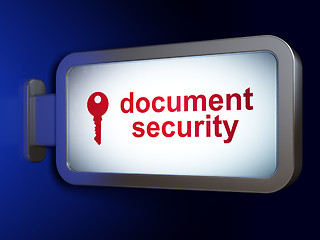 Image showing Safety concept: Document Security and Key on billboard