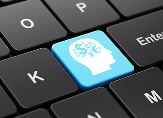 Image showing Education concept: Head With Finance Symbol on keyboard