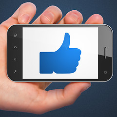 Image showing Social media concept: Like on smartphone