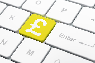 Image showing Currency concept: Pound on computer keyboard background