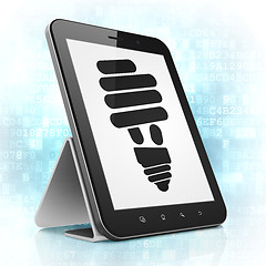 Image showing Business concept: Energy Saving Lamp on tablet pc computer
