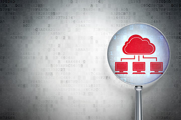 Image showing Cloud networking concept:  Cloud Network with optical glass