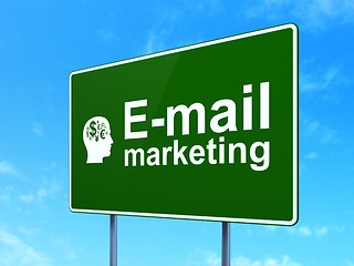 Image showing Marketing concept: E-mail Marketing and Head Finance Symbol