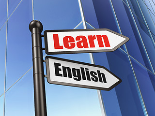 Image showing Education concept: sign Learn English on Building background
