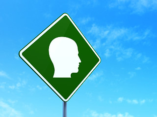 Image showing Information concept: Head on road sign background