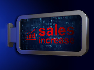 Image showing Marketing concept: Sales Increase and Growth Graph on billboard