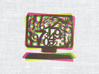 Image showing Education concept: Computer Pc on fabric texture background