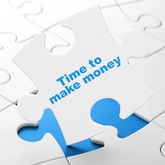 Image showing Time concept: Time to Make money on puzzle background