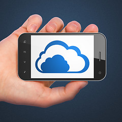 Image showing Cloud technology concept: Cloud on smartphone
