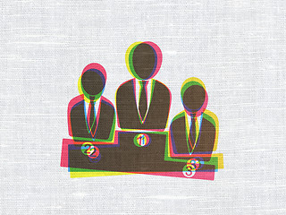 Image showing Finance concept: Business Team on fabric texture background