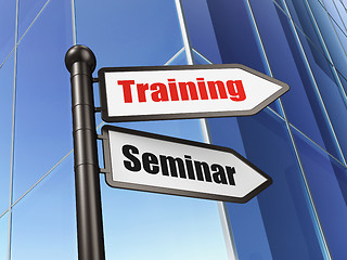 Image showing Education concept: sign Training Seminar on Building background