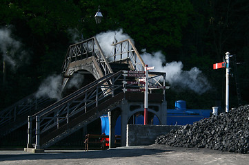 Image showing steam engine and bridge