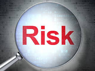 Image showing Finance concept: Risk with optical glass