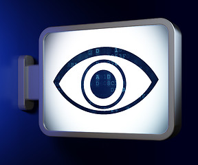 Image showing Security concept: Eye on billboard background