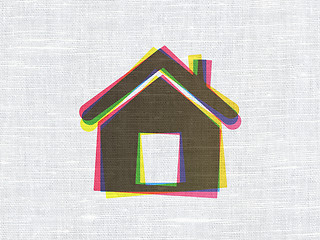 Image showing Finance concept: Home on fabric texture background