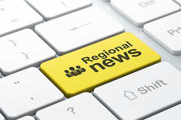 Image showing News concept: Business People and Regional News on keyboard