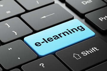 Image showing Education concept: E-learning on computer keyboard background