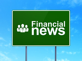 Image showing News concept: Financial News and Business People on road sign