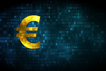 Image showing Currency concept: Euro on digital background