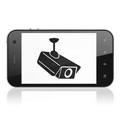 Image showing Security concept: Cctv Camera on smartphone