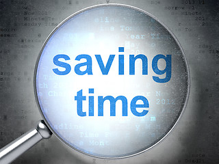 Image showing Time concept: Saving Time with optical glass