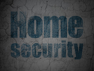 Image showing Protection concept: Home Security on grunge wall background