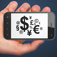 Image showing News concept: Finance Symbol on smartphone