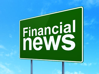 Image showing News concept: Financial News on road sign background