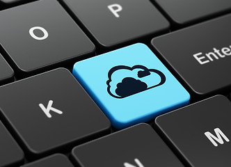 Image showing Cloud technology concept: Cloud on computer keyboard background