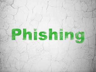 Image showing Protection concept: Phishing on wall background