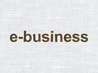 Image showing Finance concept: E-business on fabric texture background