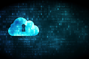 Image showing Cloud networking concept: Cloud With Keyhole on digital