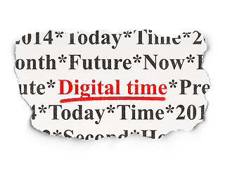 Image showing Timeline concept: Digital Time on Paper background