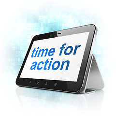 Image showing Time concept: Time for Action on tablet pc computer