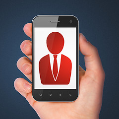 Image showing News concept: Business Man on smartphone