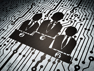 Image showing Business concept: circuit board with Business Team