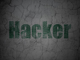 Image showing Privacy concept: Hacker on grunge wall background