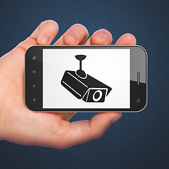 Image showing Safety concept: Cctv Camera on smartphone