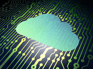 Image showing Cloud technology concept: circuit board with Cloud