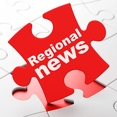 Image showing News concept: Regional News on puzzle background