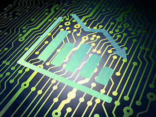 Image showing Business concept: circuit board with Decline Graph