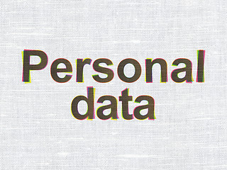 Image showing Information concept: Personal Data on fabric texture background