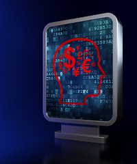 Image showing Education concept: Head With Finance Symbol on billboard