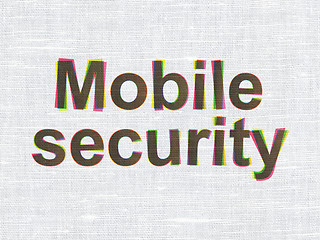 Image showing Safety concept: Mobile Security on fabric texture background