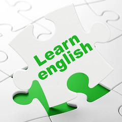 Image showing Education concept: Learn English on puzzle background