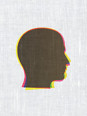 Image showing Data concept: Head on fabric texture background