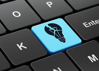 Image showing Business concept: Light Bulb on computer keyboard background