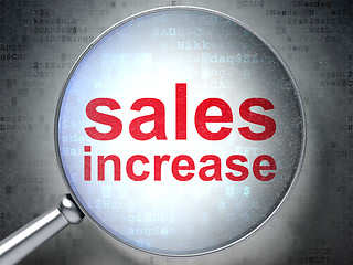 Image showing Marketing concept: Sales Increase with optical glass